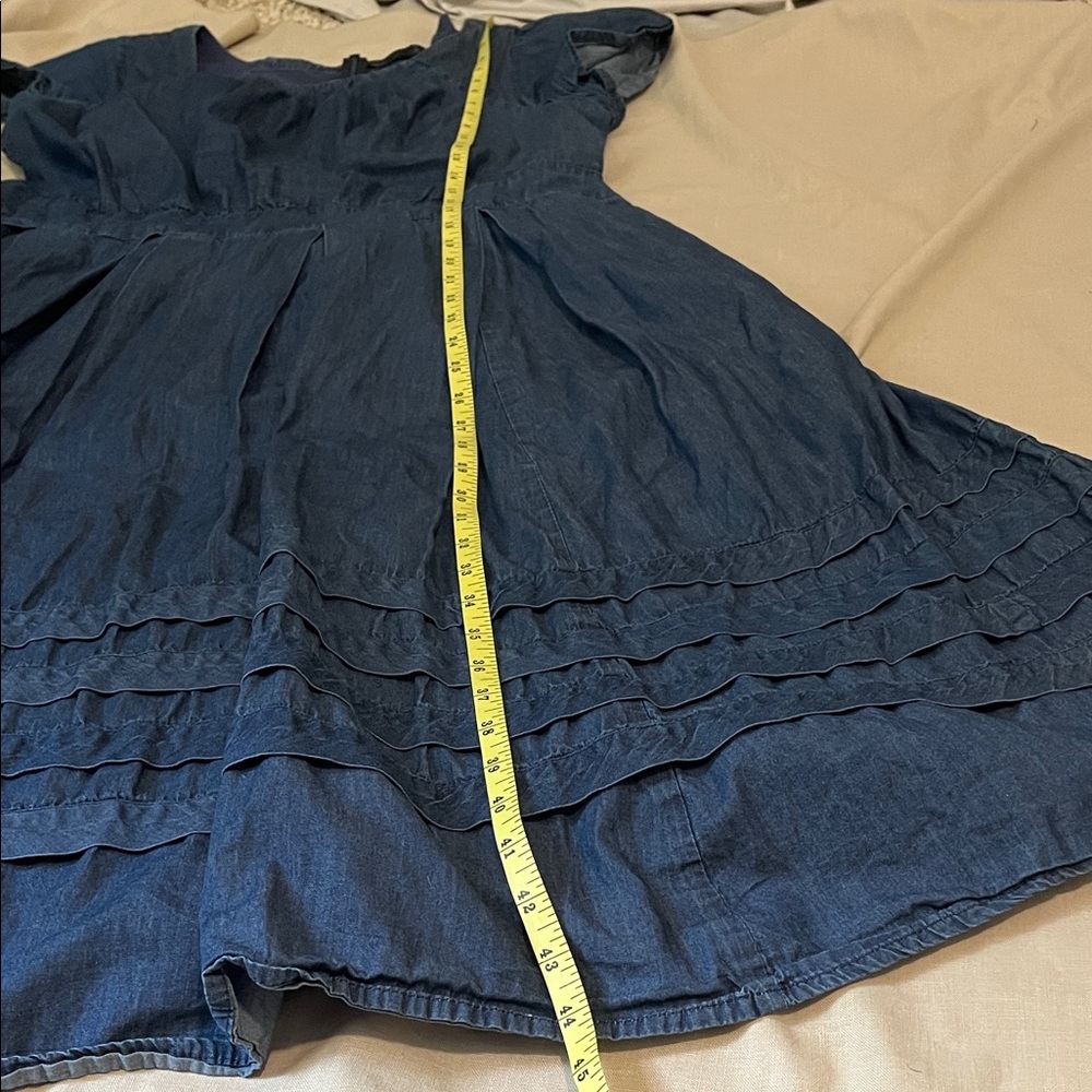 Eshakti Custom Cotton Denim Blue Women's Dress - Picture 11 of 13